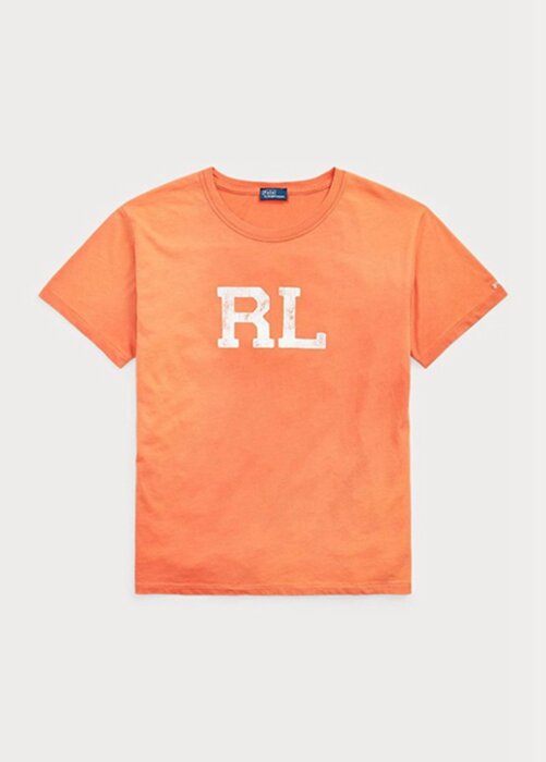 Orange Ralph Lauren Rl-tröja med logotyp för kvinnor Orange Ralph Lauren Rl-tröja med logotyp för kvinnor