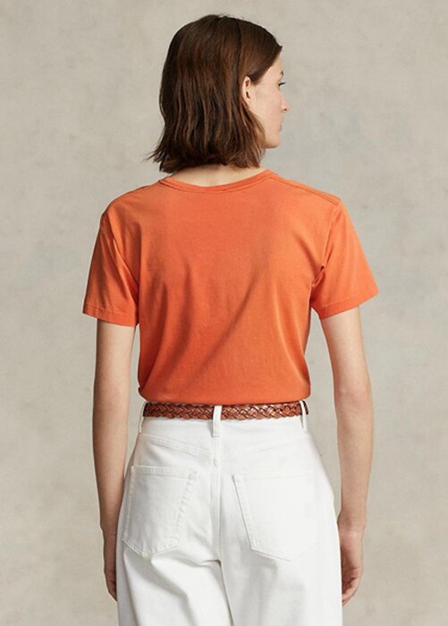Orange Ralph Lauren Rl-tröja med logotyp för kvinnor Orange Ralph Lauren Rl-tröja med logotyp för kvinnor