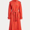 Orange Ralph Lauren Silk-Blend-kappor för kvinnor Orange Ralph Lauren Silk-Blend-kappor för kvinnor