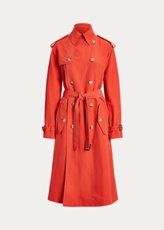 Orange Ralph Lauren Silk-Blend-kappor för kvinnor