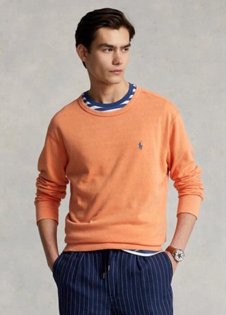 Orange Ralph Lauren Spa Terry Sweatshirt för män