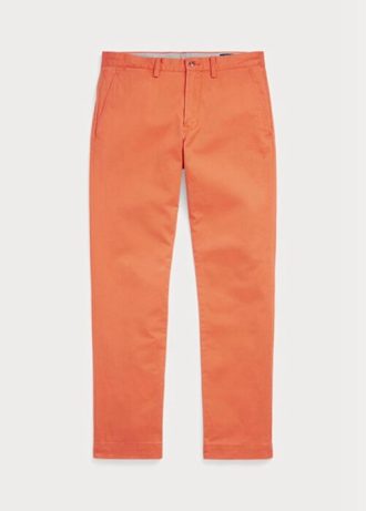Orange Ralph Lauren Stretch Slim Fit Chino-byxor för män