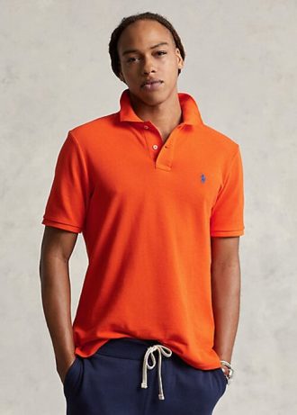 Orange Ralph Lauren The Iconic Mesh pikétröjor för män