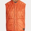 Orange Ralph Lauren vattenavvisande vadderad väst för män Orange Ralph Lauren vattenavvisande vadderad väst för män