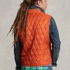 Orange Ralph Lauren vattenavvisande vadderad väst för män Orange Ralph Lauren vattenavvisande vadderad väst för män