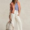 Parchment Cream Dam Ralph Lauren Lädertrim Virkade Stora Bellport Tygpåsar Parchment Cream Dam Ralph Lauren Lädertrim Virkade Stora Bellport Tygpåsar