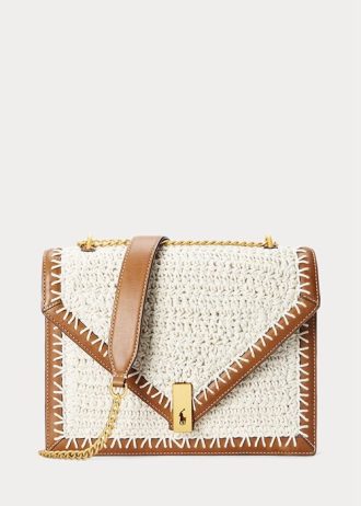 Parchment Cream Dam Ralph Lauren Polo ID Virkade Kuvert Kedja Crossbody-väskor