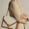 Parchment Cream Dam Ralph Lauren Polo ID Virkade Kuvert Kedja Crossbody-väskor