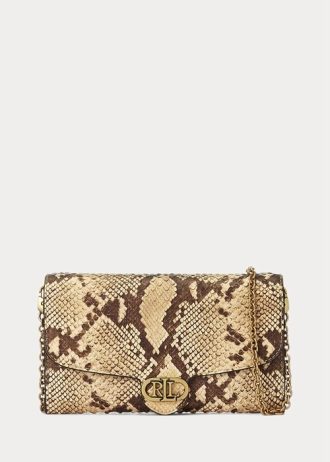 Pergament dam Ralph Lauren Faux-Snakeskin Medium Adair Crossbody-väskor