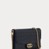 Raffinerad marin dam Ralph Lauren präglade läder Medium Adair Crossbody-väskor Raffinerad marin dam Ralph Lauren präglade läder Medium Adair Crossbody-väskor