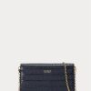 Raffinerad marin dam Ralph Lauren präglade läder Medium Adair Crossbody-väskor Raffinerad marin dam Ralph Lauren präglade läder Medium Adair Crossbody-väskor