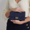 Raffinerad marin dam Ralph Lauren präglade läder Medium Adair Crossbody-väskor Raffinerad marin dam Ralph Lauren präglade läder Medium Adair Crossbody-väskor