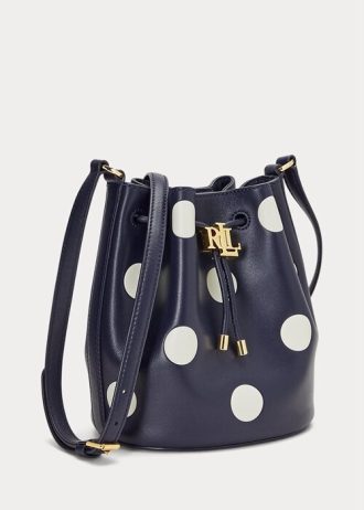 Raffinerad marinblå/vanilj dam Ralph Lauren Polka Dot Medium Andie handväska Raffinerad marinblå/vanilj dam Ralph Lauren Polka Dot Medium Andie handväska