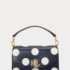Raffinerad marinblå/vanilj dam Ralph Lauren prickiga små Tayler Crossbody-väskor