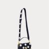 Raffinerad marinblå/vanilj dam Ralph Lauren prickiga små Tayler Crossbody-väskor