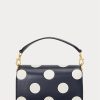 Raffinerad marinblå/vanilj dam Ralph Lauren prickiga små Tayler Crossbody-väskor