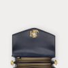 Raffinerad marinblå/vanilj dam Ralph Lauren prickiga små Tayler Crossbody-väskor