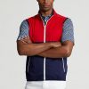 Röd / Marinblå Ralph Lauren vattenavvisande packbar väst för män Röd / Marinblå Ralph Lauren vattenavvisande packbar väst för män