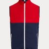 Röd / Marinblå Ralph Lauren vattenavvisande packbar väst för män Röd / Marinblå Ralph Lauren vattenavvisande packbar väst för män