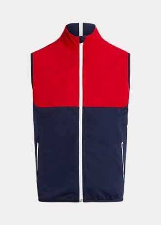 Röd / Marinblå Ralph Lauren vattenavvisande packbar väst för män