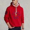 Röd Ralph Lauren Big Polo Crest Fleece Hoodie för män Röd Ralph Lauren Big Polo Crest Fleece Hoodie för män