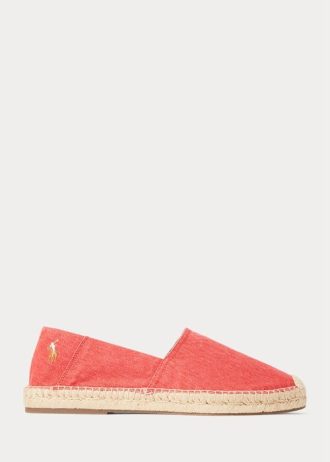 Röd Ralph Lauren Cevio Washed Canvas Espadrille för män