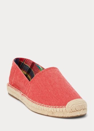 Röd Ralph Lauren Cevio Washed Canvas Espadrille för män