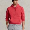 Röd Ralph Lauren dubbelstickad luvtröja för män Röd Ralph Lauren dubbelstickad luvtröja för män