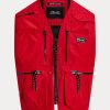Röd Ralph Lauren vattenavvisande nyttoväst för män Röd Ralph Lauren vattenavvisande nyttoväst för män