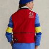 Röd Ralph Lauren vattenavvisande nyttoväst för män Röd Ralph Lauren vattenavvisande nyttoväst för män