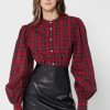 Röda Ralph Lauren Button Down-tröjor för kvinnor Röda Ralph Lauren Button Down-tröjor för kvinnor