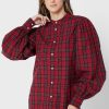 Röda Ralph Lauren Button Down-tröjor för kvinnor Röda Ralph Lauren Button Down-tröjor för kvinnor