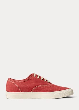 Röda Ralph Lauren Canvas Sneakers för kvinnor