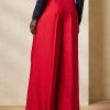 Röda Ralph Lauren Graciela Silk Shantung byxor för kvinnor Röda Ralph Lauren Graciela Silk Shantung byxor för kvinnor