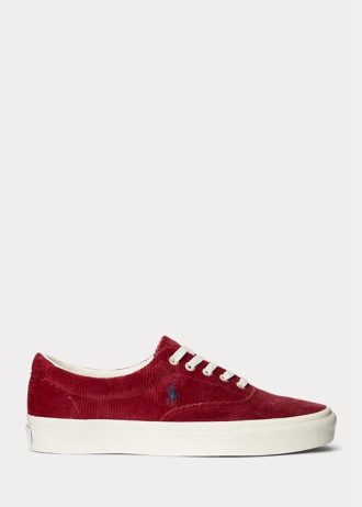 Röda Ralph Lauren Keaton Corduroy Sneakers för män