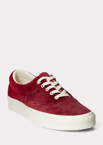 Röda Ralph Lauren Keaton Corduroy Sneakers för män