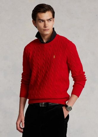 Röda Ralph Lauren Lunar New Year Ull-kashmir-tröjor för män Röda Ralph Lauren Lunar New Year Ull-kashmir-tröjor för män