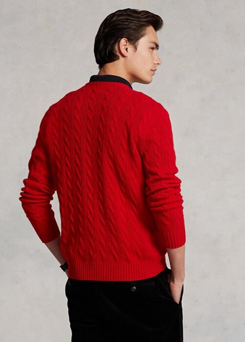 Röda Ralph Lauren Lunar New Year Ull-kashmir-tröjor för män Röda Ralph Lauren Lunar New Year Ull-kashmir-tröjor för män