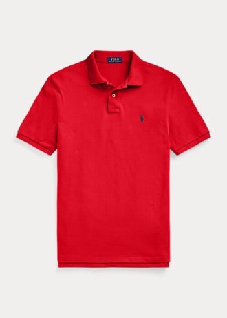 Röda Ralph Lauren The Iconic Mesh pikétröjor för män
