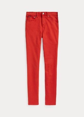 Röda Ralph Lauren Tompkins höghus skinny jeans för kvinnor