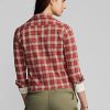 Röda Ralph Lauren tröja med rutigt tryck för kvinnor Röda Ralph Lauren tröja med rutigt tryck för kvinnor