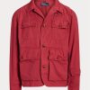 Röda Ralph Lauren Twill vadarjackor för män Röda Ralph Lauren Twill vadarjackor för män