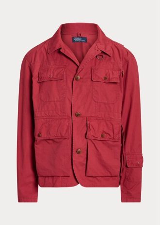 Röda Ralph Lauren Twill vadarjackor för män