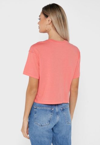 Röda T-shirts med grafisk logotyp för kvinnor Ralph Lauren
