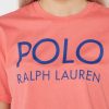 Röda T-shirts med grafisk logotyp för kvinnor Ralph Lauren Röda T-shirts med grafisk logotyp för kvinnor Ralph Lauren