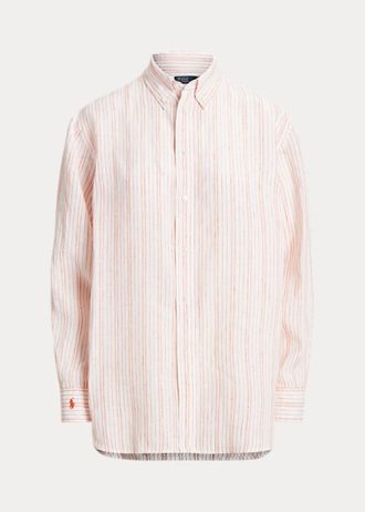 Rosa Dam Ralph Lauren Randiga linneskjortor med avslappnad passform