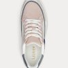 Rosa dam Ralph Lauren Reaghan logotyp Jacquard & Läder Sneakers Rosa dam Ralph Lauren Reaghan logotyp Jacquard & Läder Sneakers