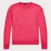 Rosa mäns Ralph Lauren bomullströjor med rund hals Rosa mäns Ralph Lauren bomullströjor med rund hals