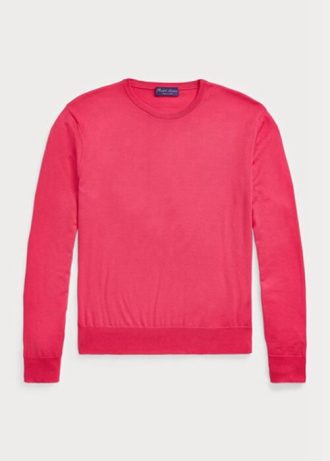 Rosa mäns Ralph Lauren bomullströjor med rund hals