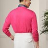 Rosa mäns Ralph Lauren bomullströjor med rund hals Rosa mäns Ralph Lauren bomullströjor med rund hals